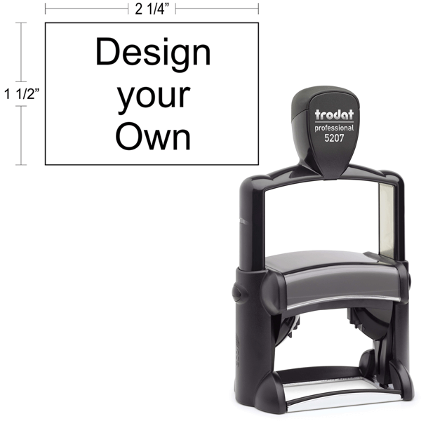 Customizable Trodat Professional 5207 Heavy Duty Self-Inking Stamp with Stainless Steel Frame and 1.5
