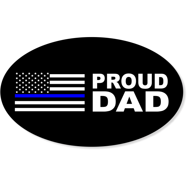 Proud Dad Police Oval Bumper Sticker | 3" x 5"