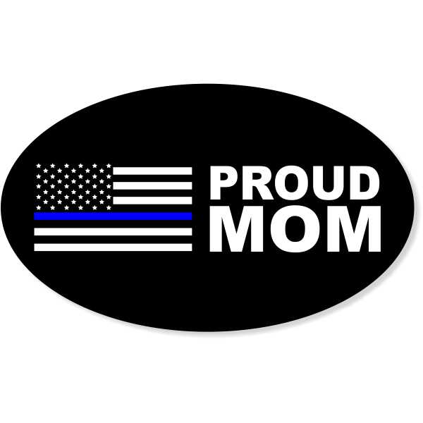 3" x 5" Proud Mom Police Oval Bumper Sticker