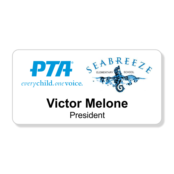 School Logo PTA Full Color Name Tag