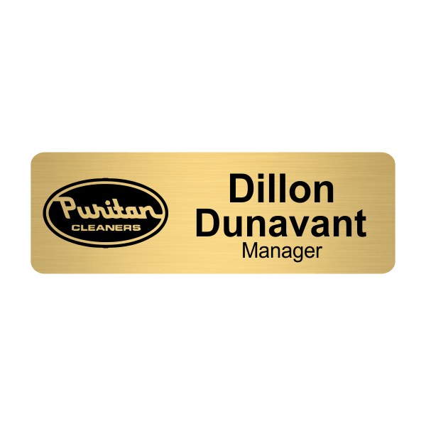 Puritan Cleaners - Gold Badge with Name