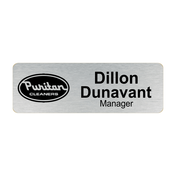 Puritan Cleaners - Silver Badge with Name