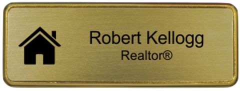 Real Estate Small Rectangular 3" x 1" Premier Holder Name Tag