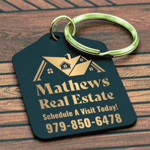 Black Brass Custom Logo Real Estate Key Chain Lifestyle