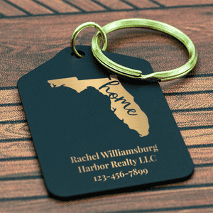 Black Brass Custom State Realtor Keychain - Florida Lifestyle