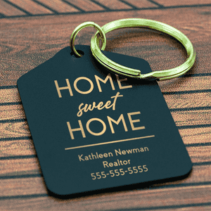Black Brass Sweet Home Custom Realtor Keychain Lifestyle