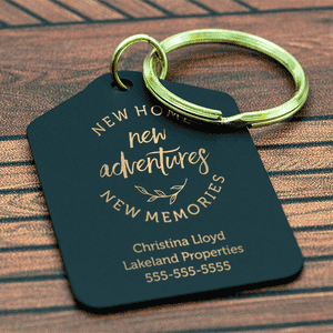 Black Brass New Home Custom Realtor Keychain - Lifestyle