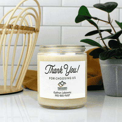 Custom Realty Candle Thank You  - alternate view
