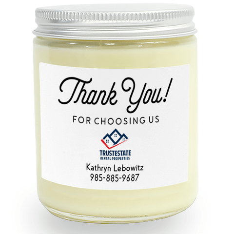 Custom Realty Candle Thank You 