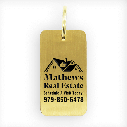 Brass Custom Logo Real Estate Key Chain