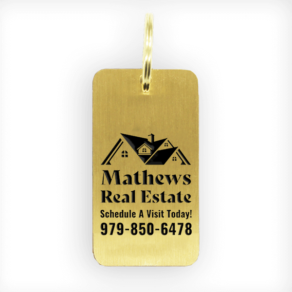 Brass Custom Logo Real Estate Key Chain