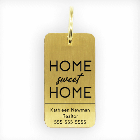 Brass Sweet Home Real Estate Key Chain