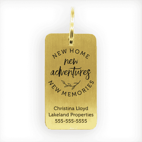 Brass New Home Real Estate Key Chain