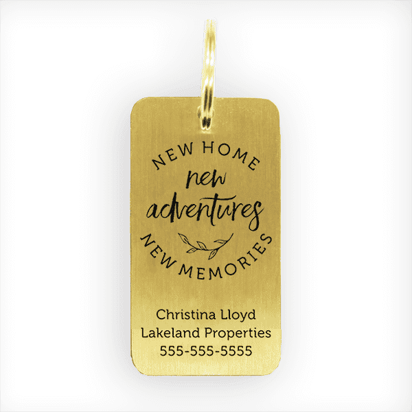 Brass New Home Real Estate Key Chain