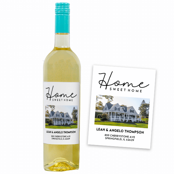 Home Sweet Home Custom Photo Wine Label