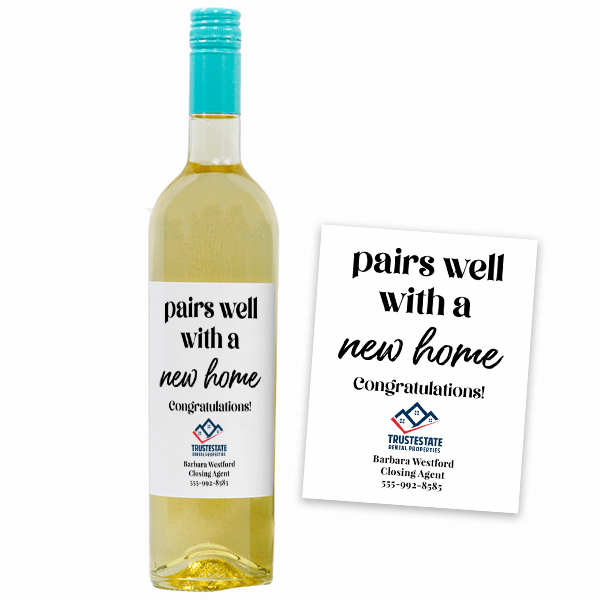 Pairs Well With New Home Custom Wine Label