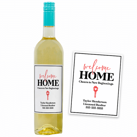 Welcome Home Custom Wine Label