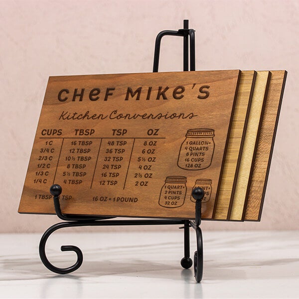 Custom Kitchen Conversion Chart Magnetic Recipe Card On Stand
