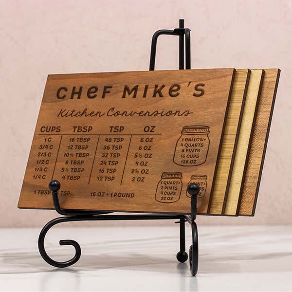 Custom Kitchen Conversion Chart Magnetic Recipe Card On Stand