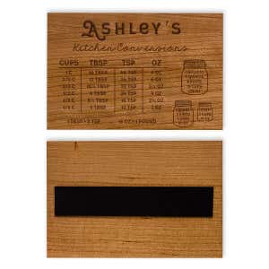 Custom Kitchen Conversion Chart Magnetic Recipe Card Backing