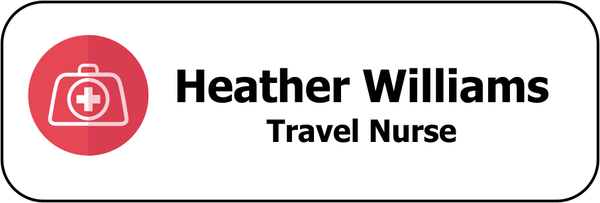 Travel Nurse 1" x 3" Rectangle Name Tag
