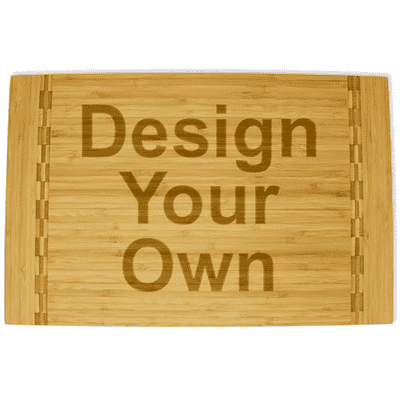 Rectangular Butcher Block Inlay Bamboo Cutting Board | Large Horizontal