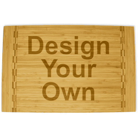 Rectangular Butcher Block Inlay Bamboo Cutting Board | Large Horizontal