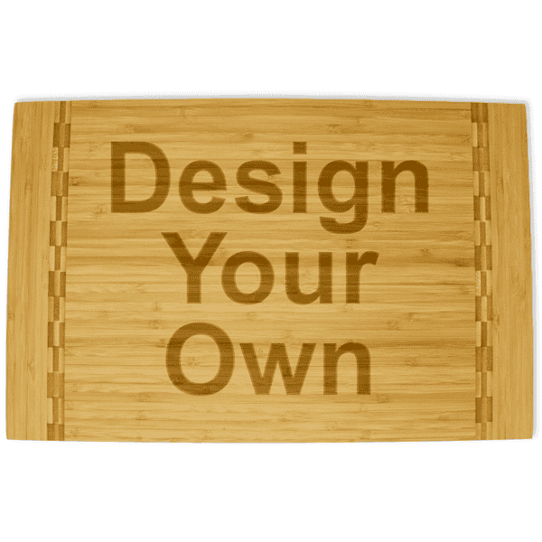 Rectangular Butcher Block Inlay Bamboo Cutting Board | Large Horizontal