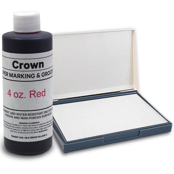 Red 4oz SuperMarking Ink w/ Small Pad