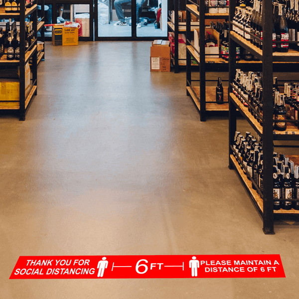 Thank you for Social Distancing 6 Ft Floor Decal 