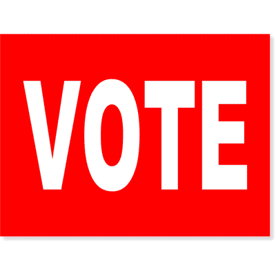 Red Vote Yard Sign
