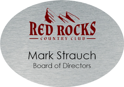 Red Rocks Country Club Oval 2.5" x 1.75" Executive Holder Name Tag 