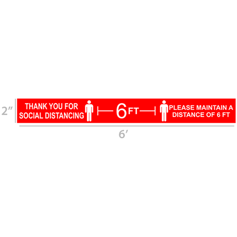 Rectangle Keep 6 Feet Distance Floor Decal