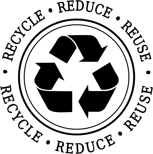 Reduce Reuse Recycle Round Rubber Stamp