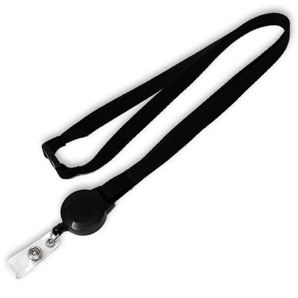 Black Lanyard with Badge Reel