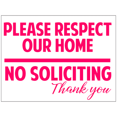 No Soliciting Yard Sign