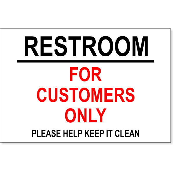 Restroom For Customers Sign | 8