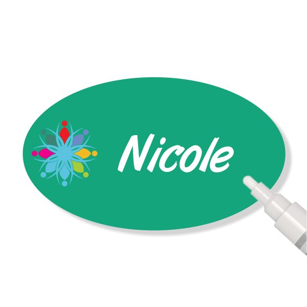 Economy Chalkboard Reusable Oval Name Tag
