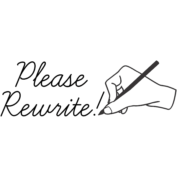 Feedback - Rewrite Teacher Stamp - hand holding pencil