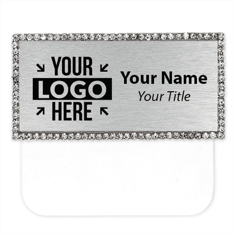 Rhinestone  1.5" x 3" Engraved Pocket Name Badge