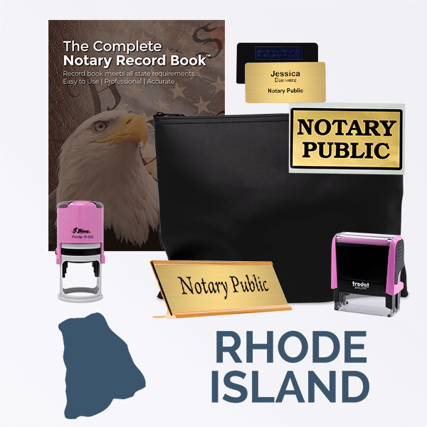 Rhode Island Pink Deluxe Notary Kit
