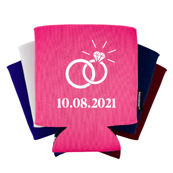 Koozie® Ring with Date Bridal Shower Drink Cooler
