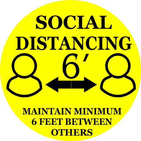 Round Maintain 6 Feet Floor Decal