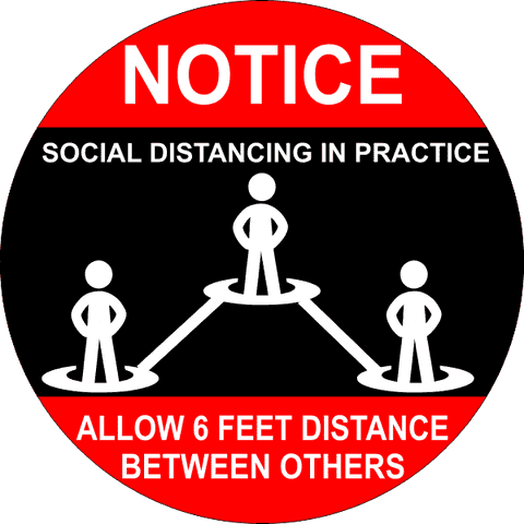 Round 14" Notice Social Distancing Floor Decal