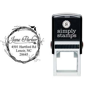 Bird and Organic Twigs Address Stamp Body and Imprint