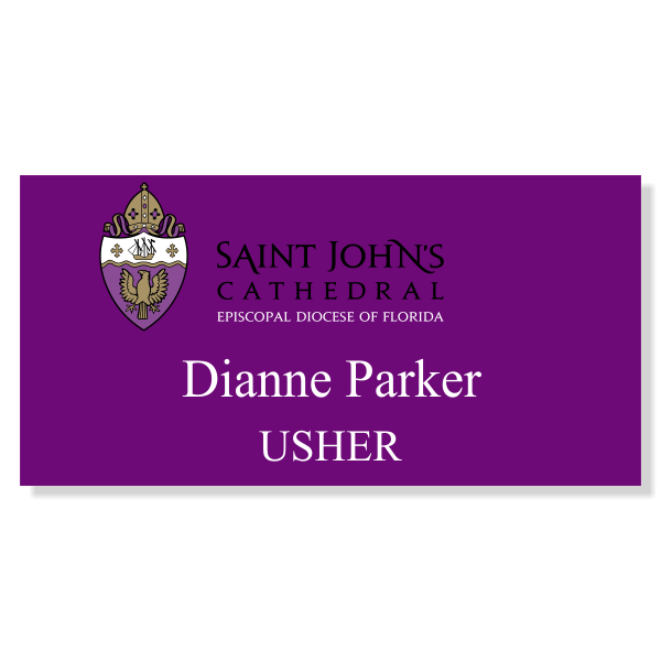 St. John's Episcopal - Purple Usher Name Badges
