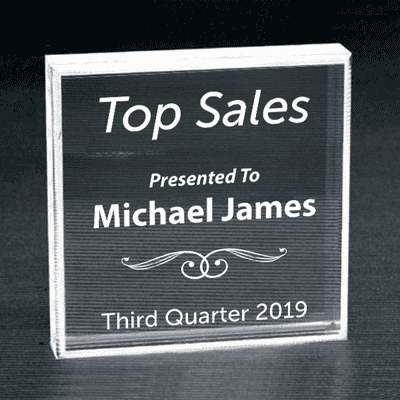 Sales Goal Clear Paperweight