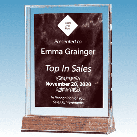 Sales Goal Marble Ruby Acrylic Award