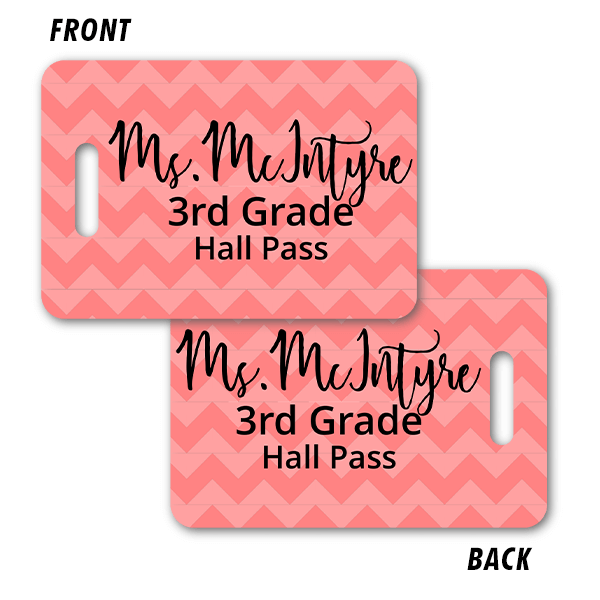 School Bathroom Pass - Chevron Pattern