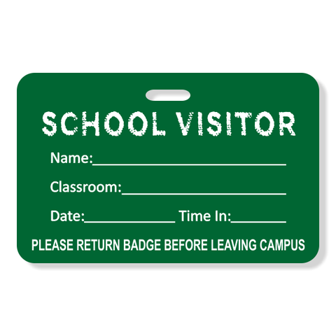 School Chalkboard Visitor Name Badge